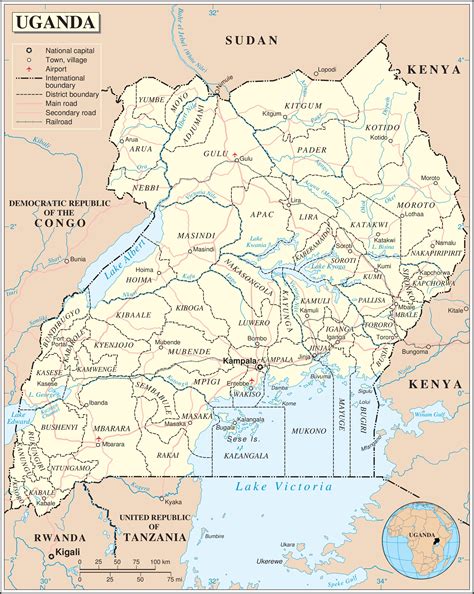 printable map of uganda.